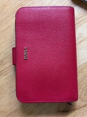 Furla Pink-Red Wallet with Logo Accent